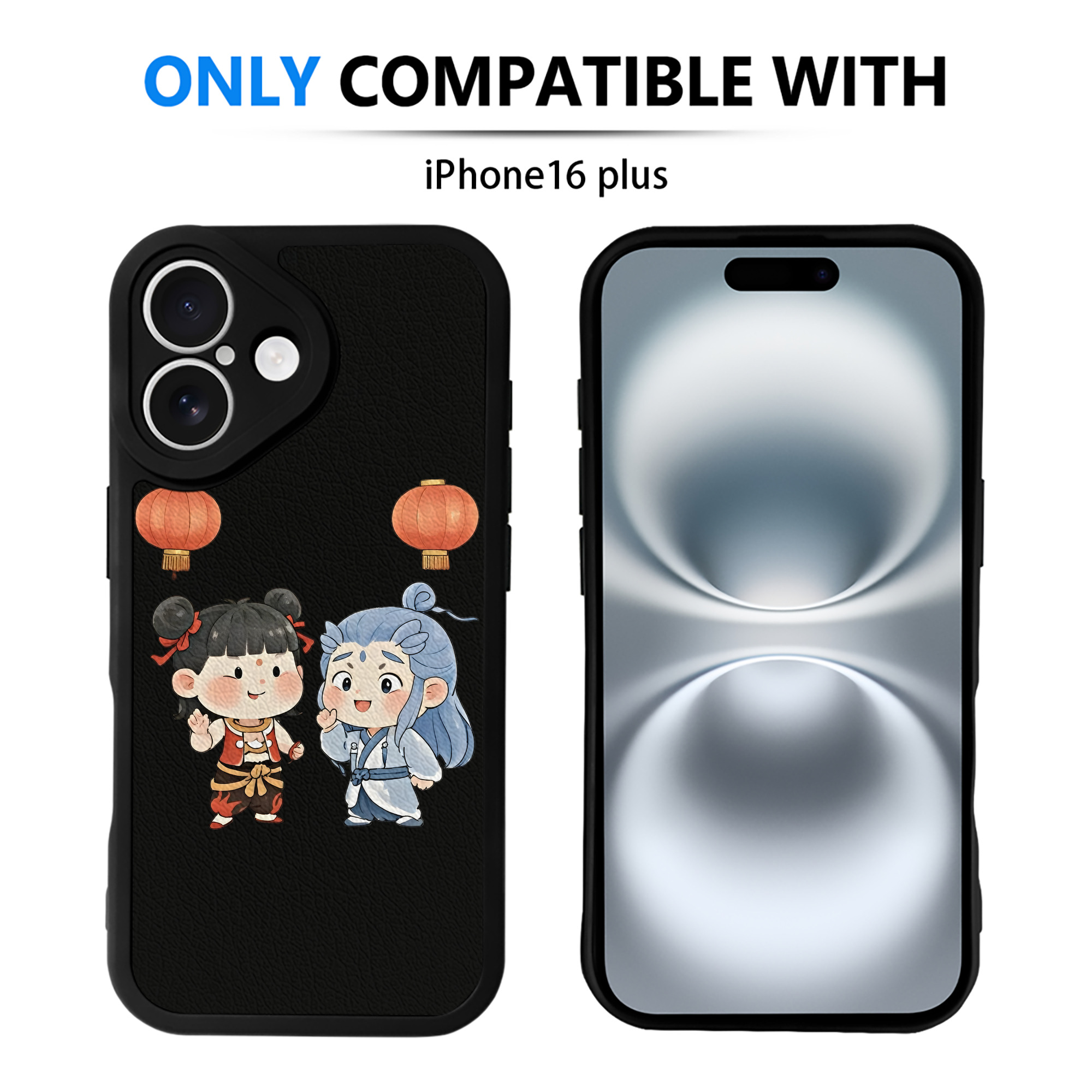 （画像用） Ne Zha 2 ナタ 魔童の大暴れ 【iPhone 16シリーズ対応】シリコンスマホケース（レザー調） 材質：シリコン